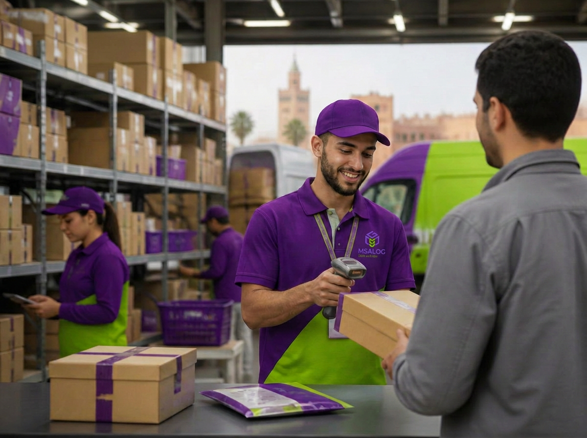 Handoff colis MSALOG en hub marocain